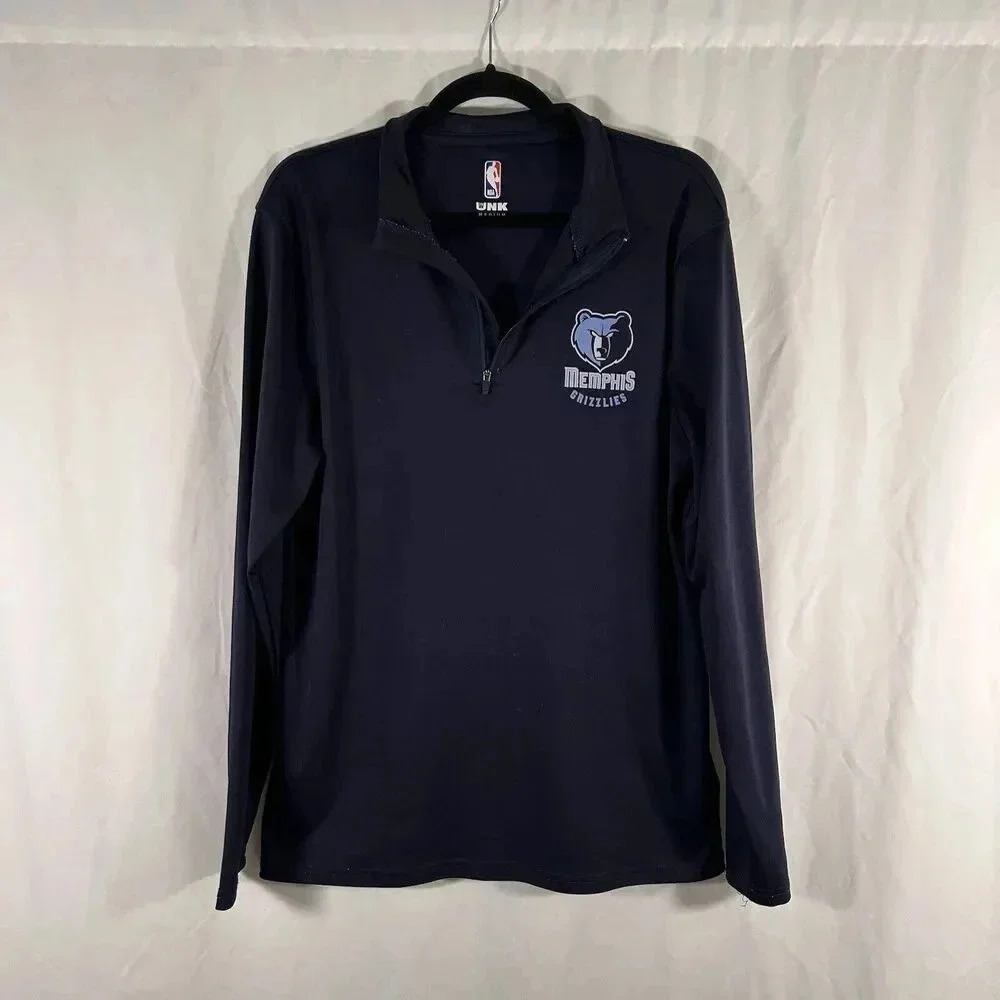 Memphis Grizzlies Sweater Men Medium Blue 1/4 Zip Turtleneck Long Sleeve